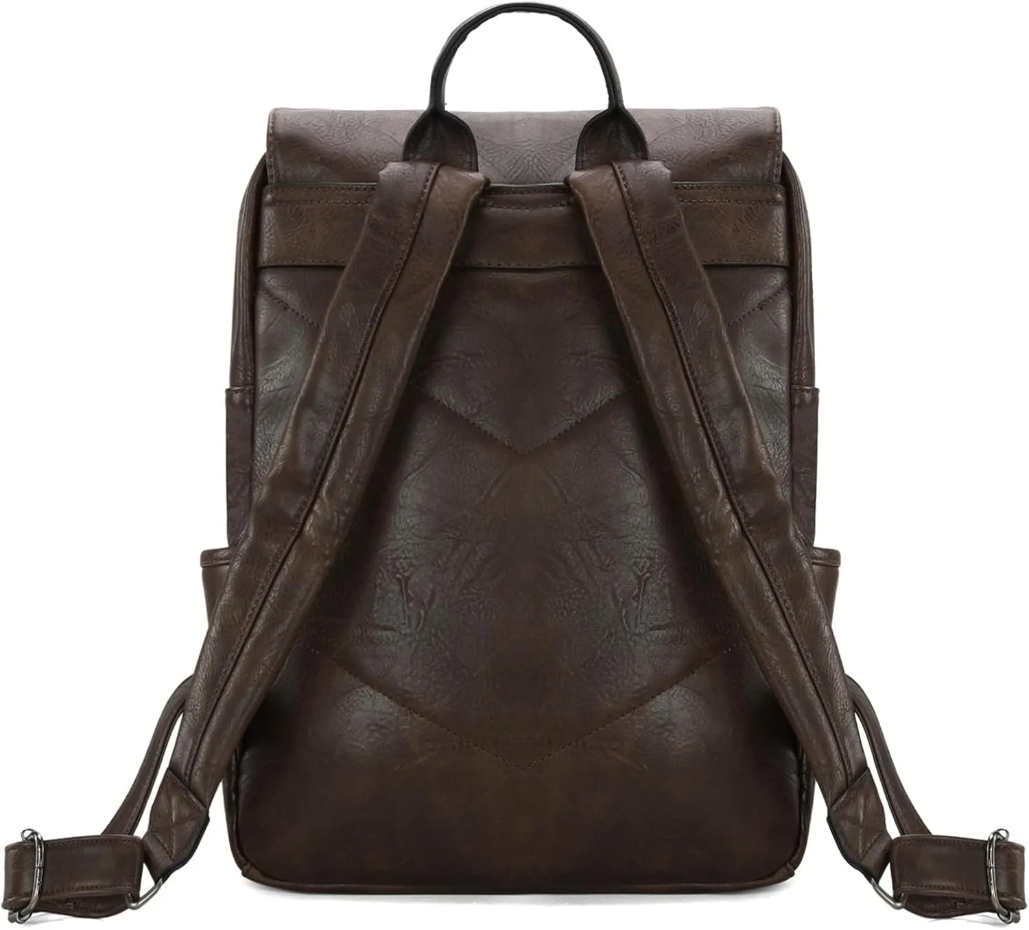 × Wrangler Leather Backpack Purse Laptop Backpack for Men and Women Unisex Fashion Backpack Coffee WG98-043CF