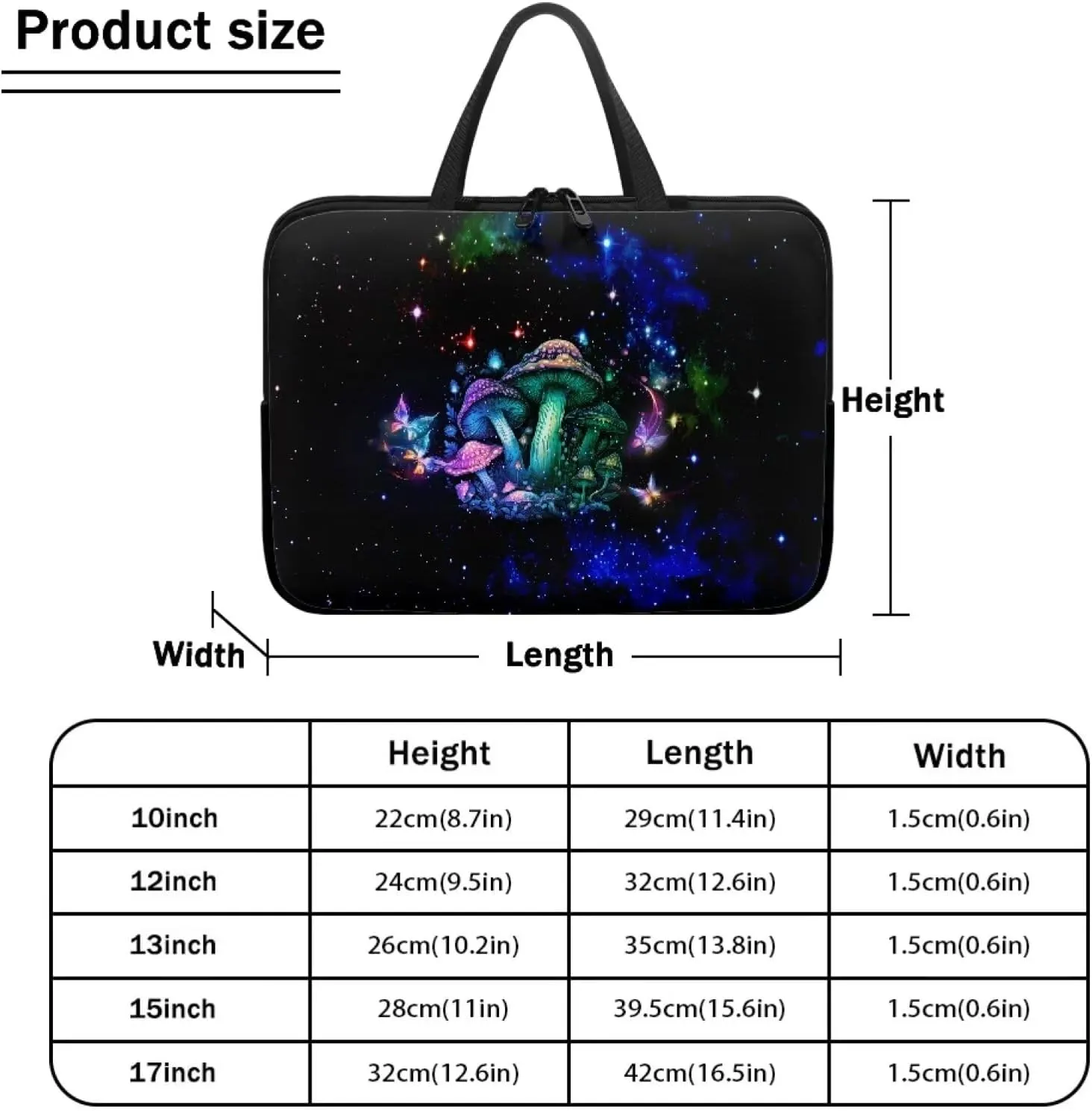 10-17Inch Laptop Bag Sleeve Case with padded handle for Pad/Netbook/Tablet/Reader