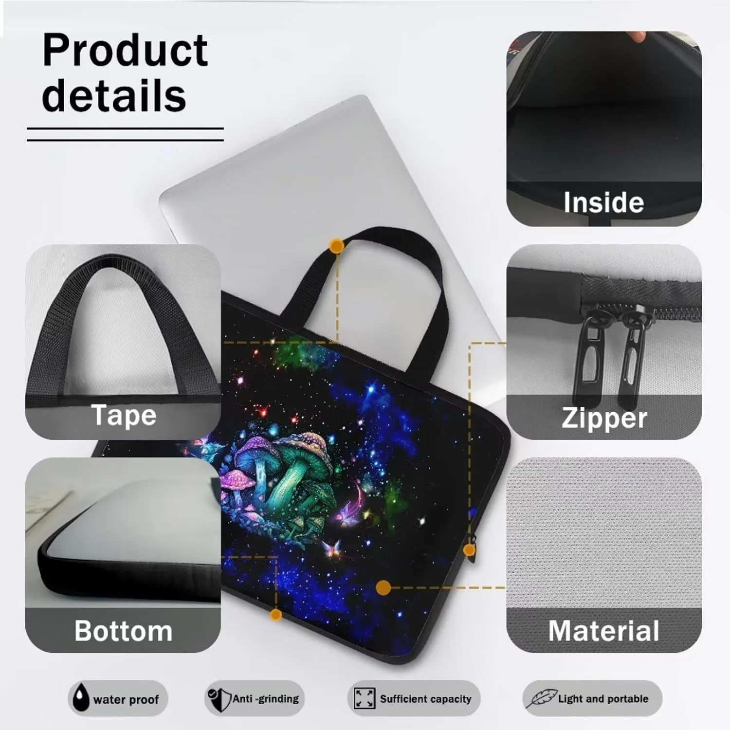 10-17Inch Laptop Bag Sleeve Case with padded handle for Pad/Netbook/Tablet/Reader