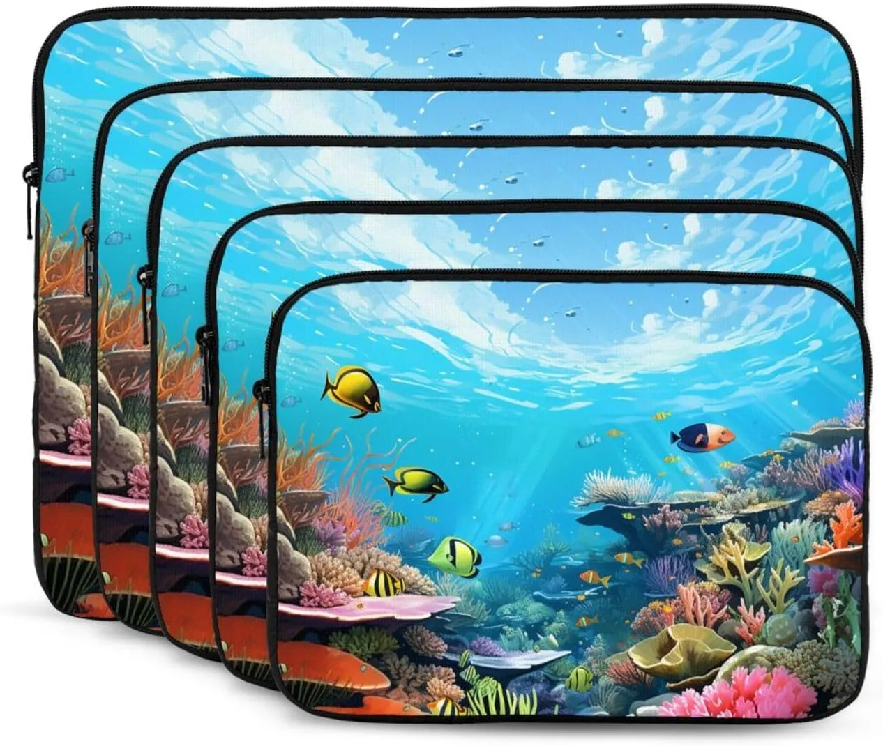10 Inch Laptop Sleeve Bag Waterproof Shockproof Laptop Case Bag Ocean Scene Computer Skin Bags Lightweight Tablet Carrying Case