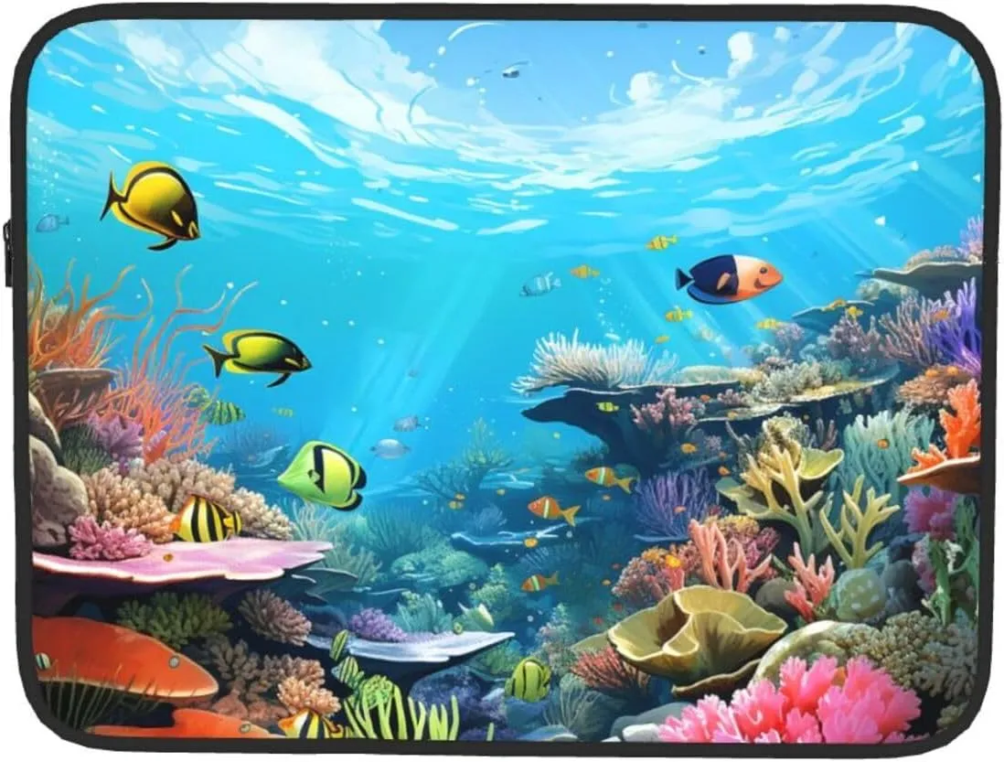 10 Inch Laptop Sleeve Bag Waterproof Shockproof Laptop Case Bag Ocean Scene Computer Skin Bags Lightweight Tablet Carrying Case