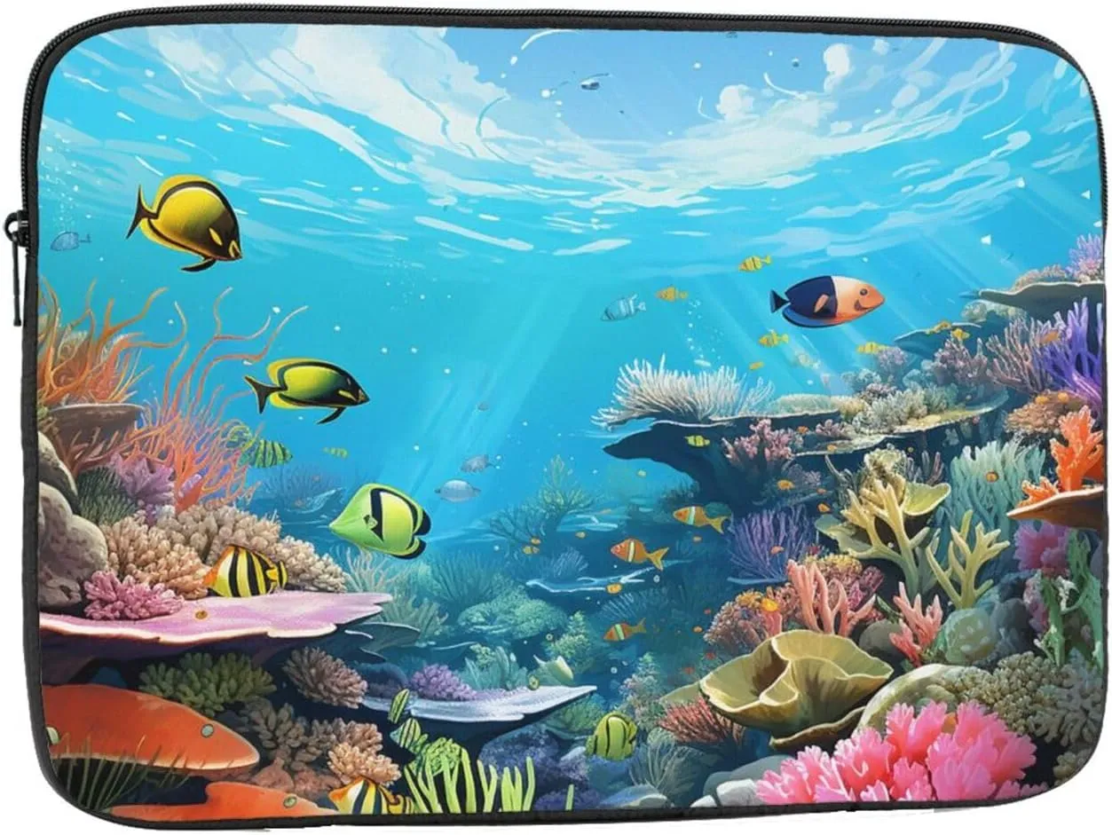 10 Inch Laptop Sleeve Bag Waterproof Shockproof Laptop Case Bag Ocean Scene Computer Skin Bags Lightweight Tablet Carrying Case