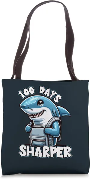 100 Days Of School | Boys & Kids | Shark, 100 Days Sharper Tote Bag
