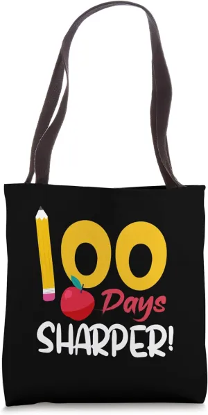 100 Days Sharper Shirt 100th Day of School Teacher Kids Tote Bag
