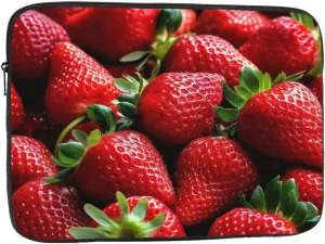 12 Inch Laptop Sleeve Bag Waterproof Shockproof Laptop Case Bag Fresh Strawberries Computer Skin Bags Lightweight Tablet Carrying Case