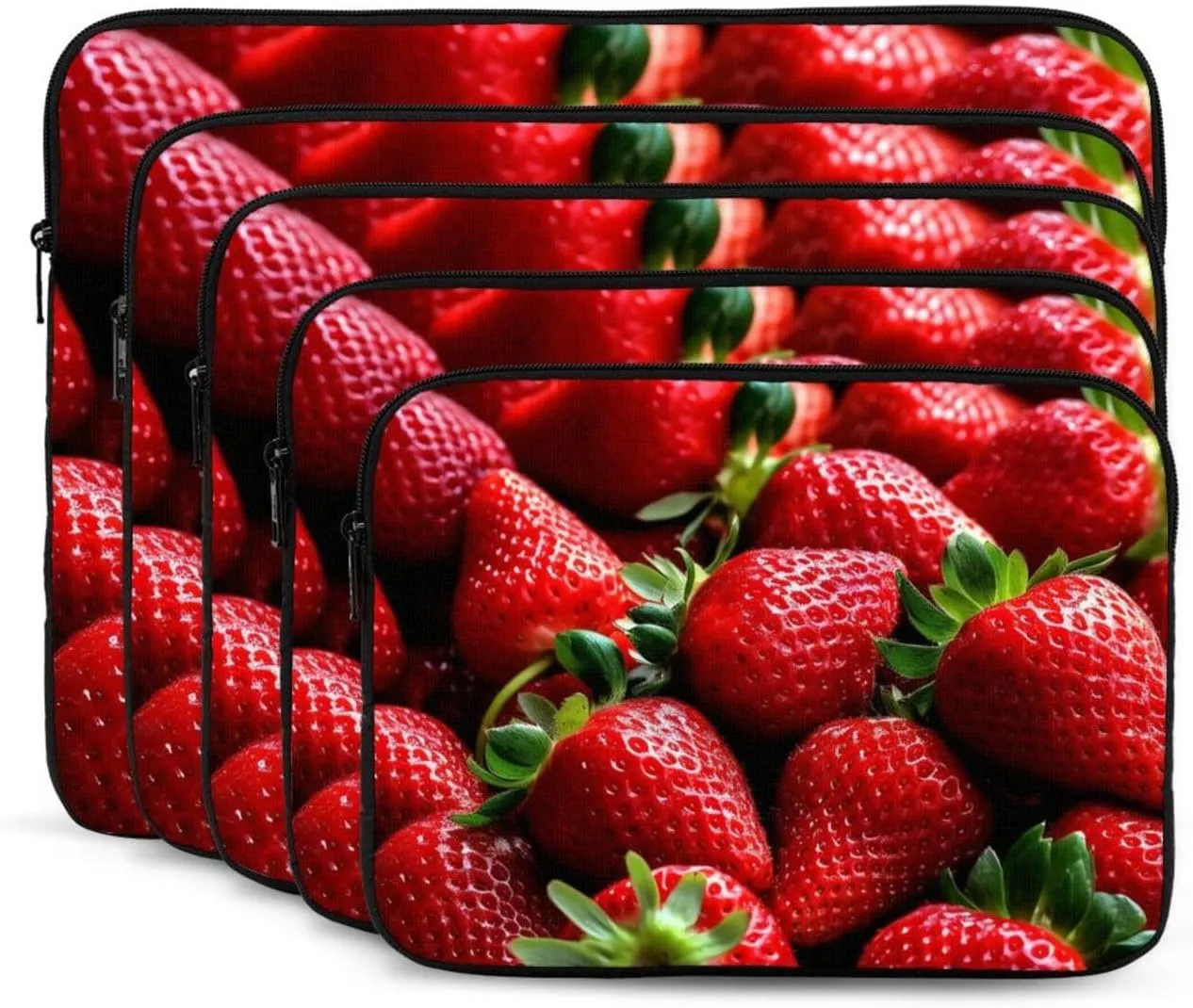 12 Inch Laptop Sleeve Bag Waterproof Shockproof Laptop Case Bag Fresh Strawberries Computer Skin Bags Lightweight Tablet Carrying Case