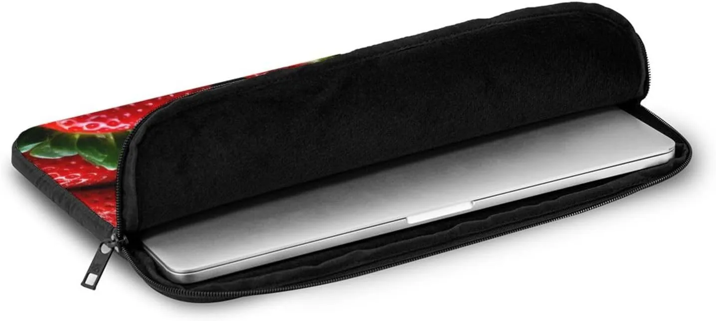 12 Inch Laptop Sleeve Bag Waterproof Shockproof Laptop Case Bag Fresh Strawberries Computer Skin Bags Lightweight Tablet Carrying Case