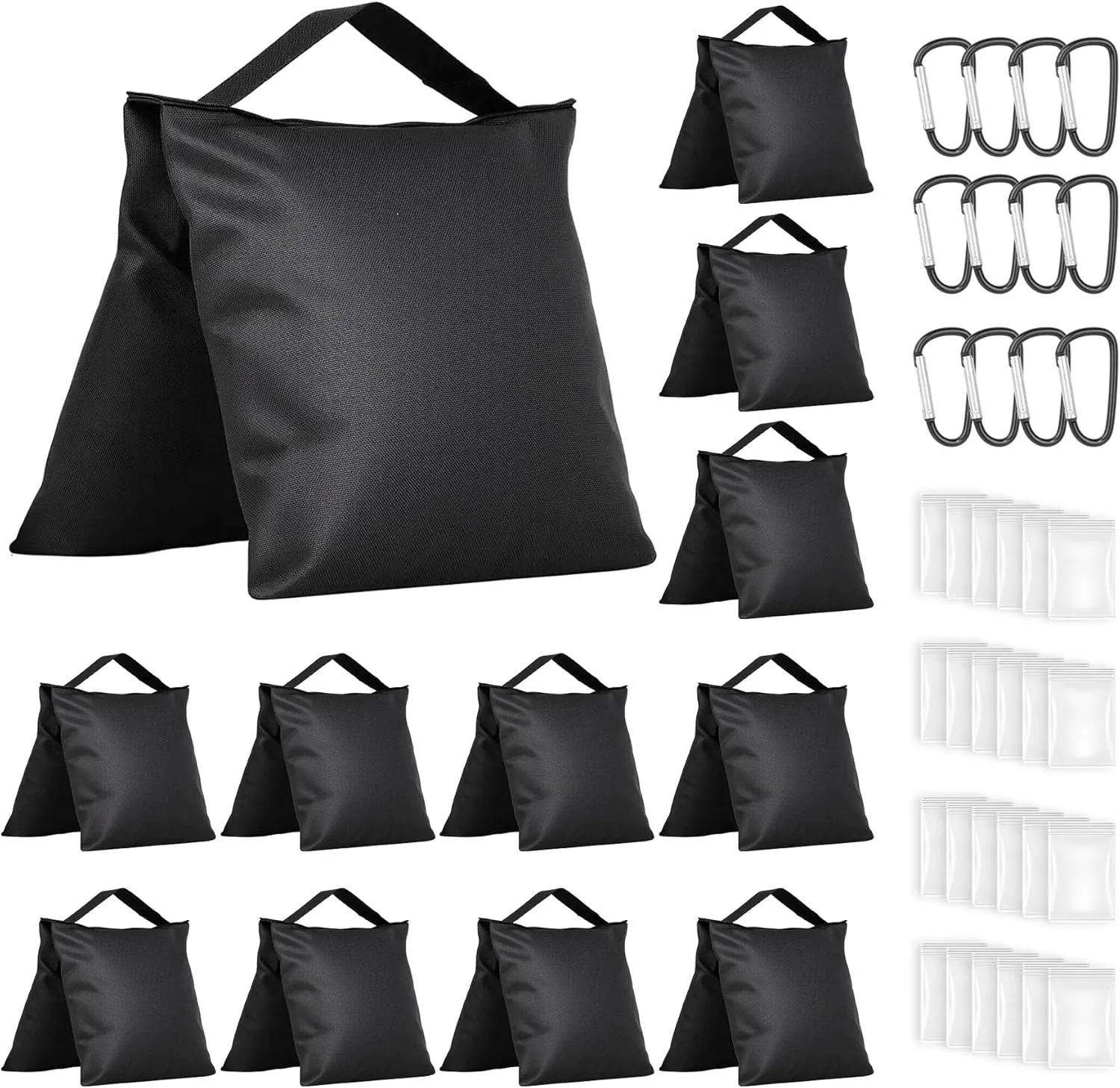 12 Pack Sandbags Weight Bags for Photo Studio Photography Video Equipment, Empty Sandbag Set for Backdrop Stand, Photo Tripod, Canopy, Umbrella Base, Picnic Table, Tent, Fishing Chair