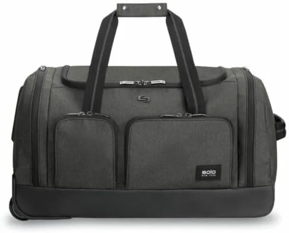 12 x 10.5 x 10.5 in. Leroy Rolling Duffel Bag - Polyester, Gray