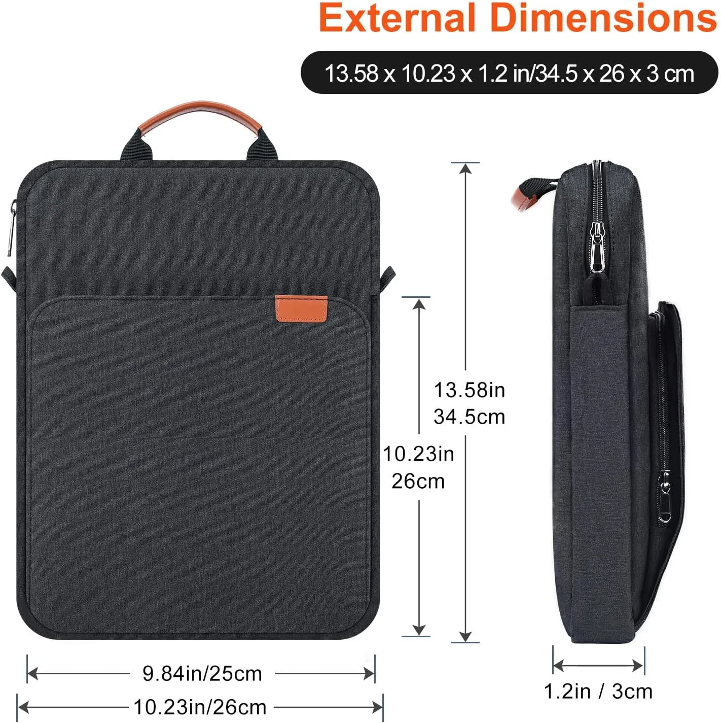 12.9-14 Inch Tablet Sleeve Case for 14.6" Samsung Galaxy Tab S9 S8 Ultra, iPad Pro 13" 12.9"/Air M2 M3/MacBook Air 13"/MacBook Pro 14" M4 M3 Laptop Shoulder Bag,Surface Pro 11 10 9 Carrying Bag-Grey