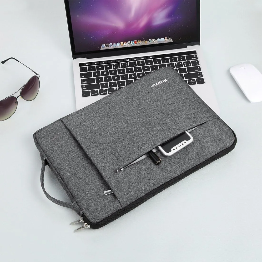 13-14 Inch Laptop Sleeve Shockproof Lightweight Case Carrying Bag Compatible with MacBook Pro 14 13 inch/MacBook Air 13.3/ Dell XPS 13/ Surface Laptop 13.5/ iPad Pro 12.9 - Gray