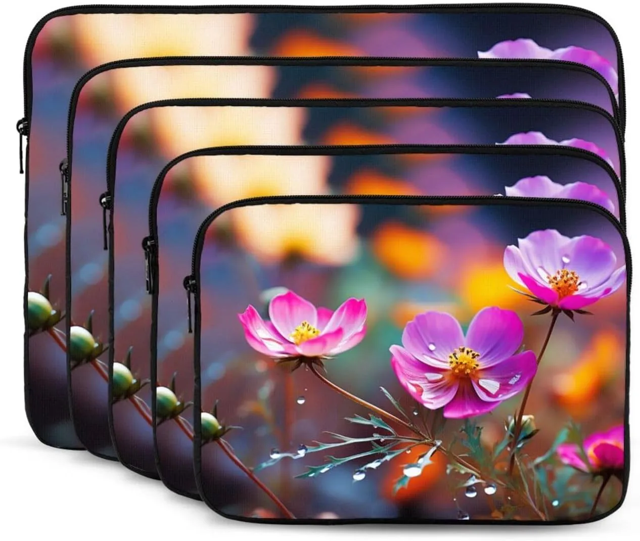 13 Inch Laptop Sleeve Bag Waterproof Shockproof Laptop Case Bag Colorful Small Flower Computer Skin Bags Lightweight Tablet Carrying Case
