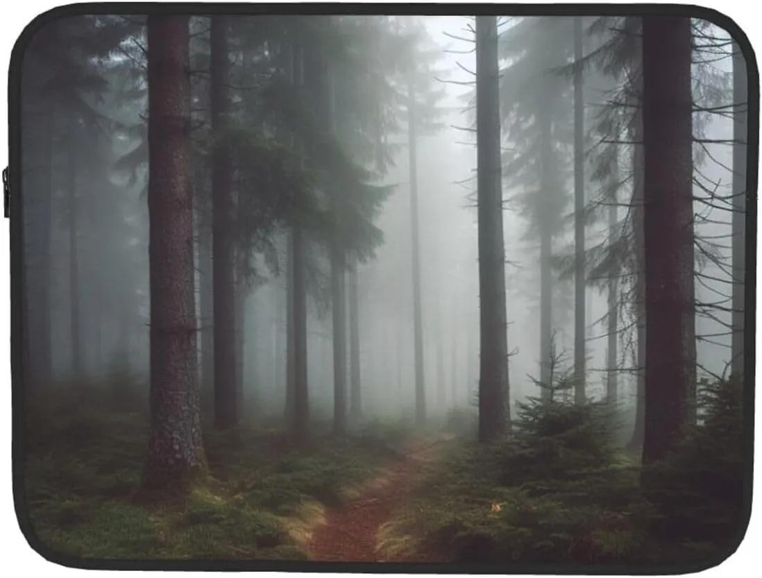 13 Inch Laptop Sleeve Bag Waterproof Shockproof Laptop Case Bag Foggy Pine Forest Computer Skin Bags Lightweight Tablet Carrying Case