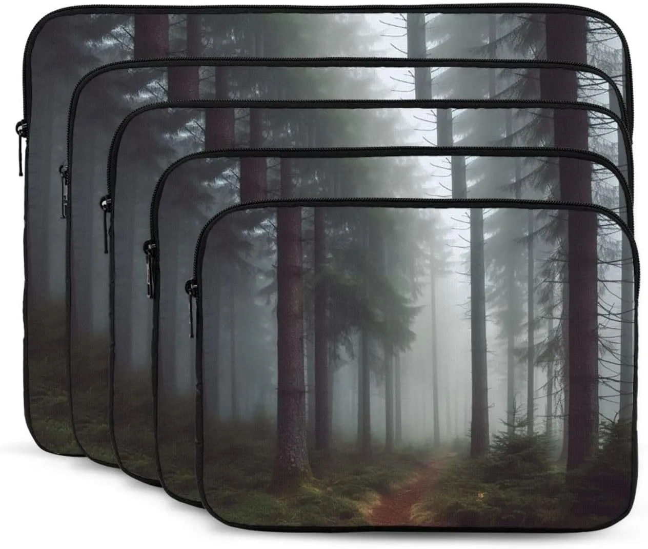 13 Inch Laptop Sleeve Bag Waterproof Shockproof Laptop Case Bag Foggy Pine Forest Computer Skin Bags Lightweight Tablet Carrying Case