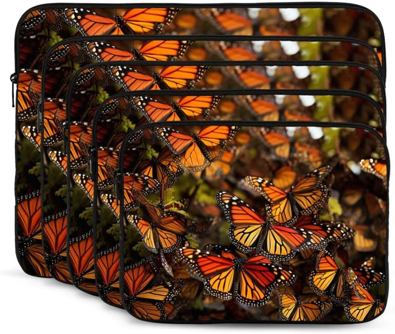 13 Inch Laptop Sleeve Bag Waterproof Shockproof Laptop Case Bag Monarch Butterflies Computer Skin Bags Lightweight Tablet Carrying Case