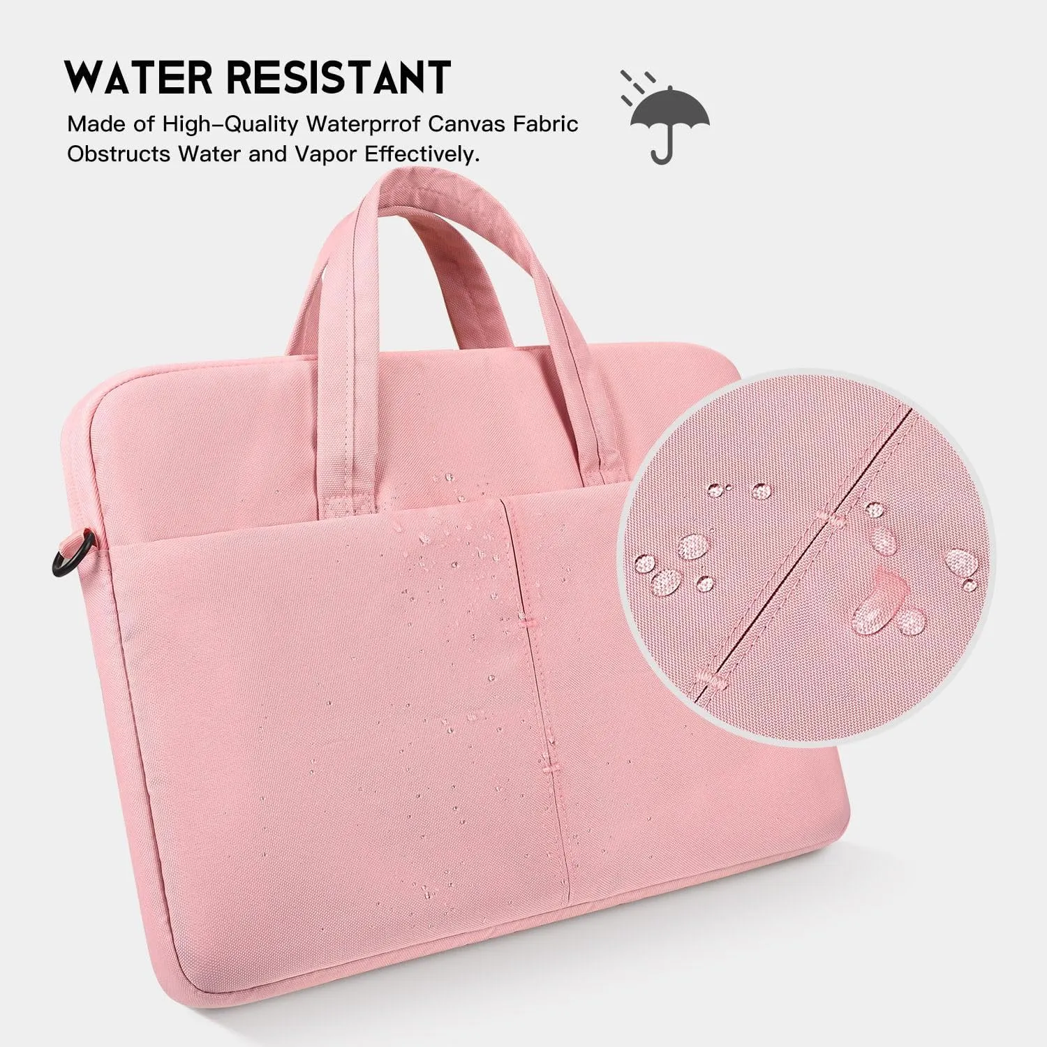 14 Inch Laptop Case Sleeve Shoulder Bag Carrying Sleeve for HP Chromebook/EliteBook/Stream, MacBook Air 15.3 M3, Lenovo IdeaPad Flex 5,13.5 Inch Surface Laptop 6/5, ASUS Dell Acer Samsung, Pink