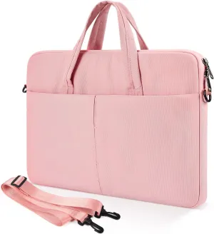 14 Inch Laptop Case Sleeve Shoulder Bag Carrying Sleeve for HP Chromebook/EliteBook/Stream, MacBook Air 15.3 M3, Lenovo IdeaPad Flex 5,13.5 Inch Surface Laptop 6/5, ASUS Dell Acer Samsung, Pink