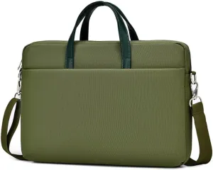 15-15.6 inch Laptop Case Briefcase Waterproof Laptop Sleeve Cover Compatible with Lenovo IdeaPad 15.6”, Acer Aspire 3 15.6" / Acer Nitro V 15.6", HP Pavilion 15.6 Computer Bag, Army Green