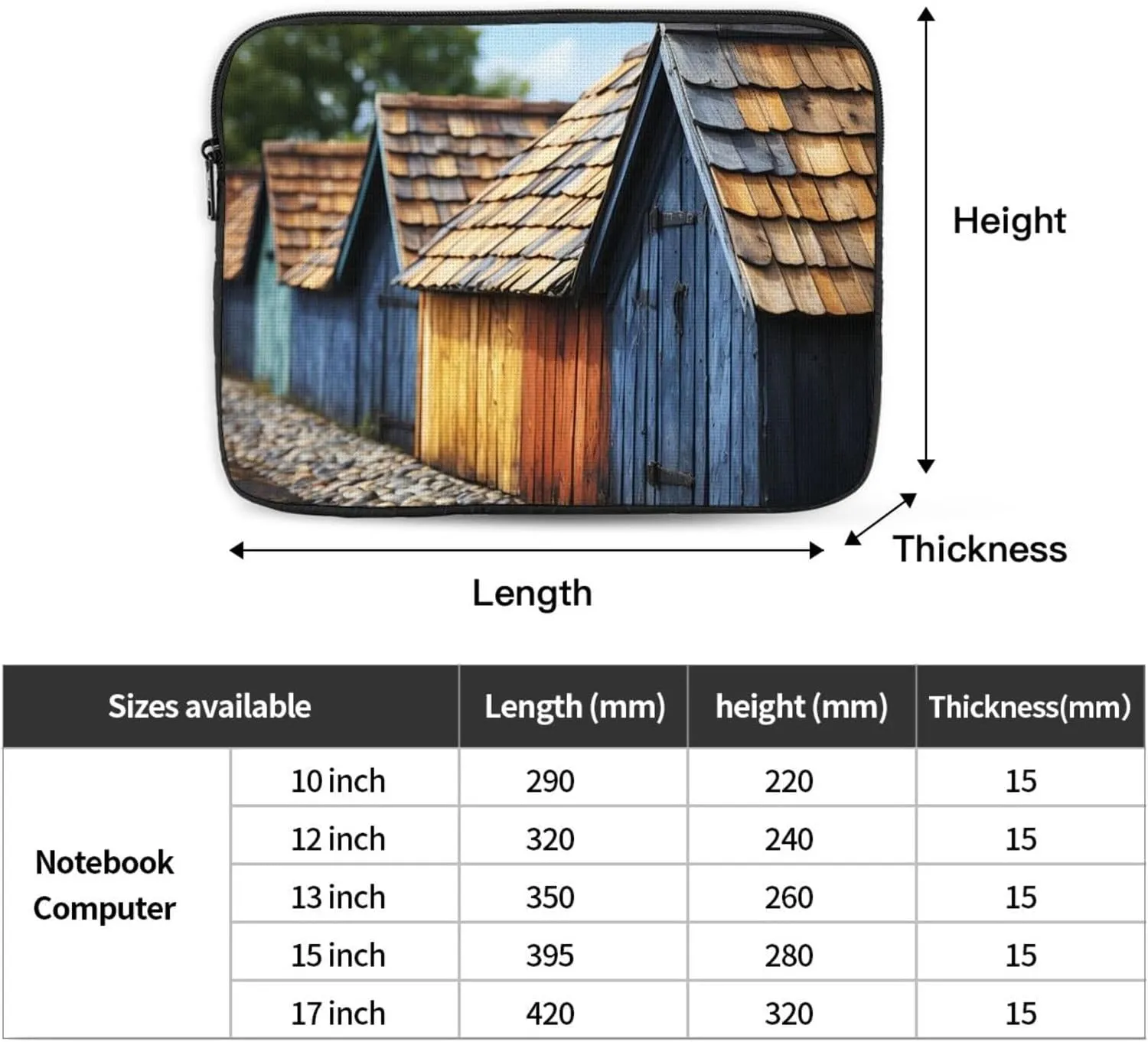 15 Inch Laptop Sleeve Bag Waterproof Shockproof Laptop Case Bag Roof Shingle Computer Skin Bags Lightweight Tablet Carrying Case