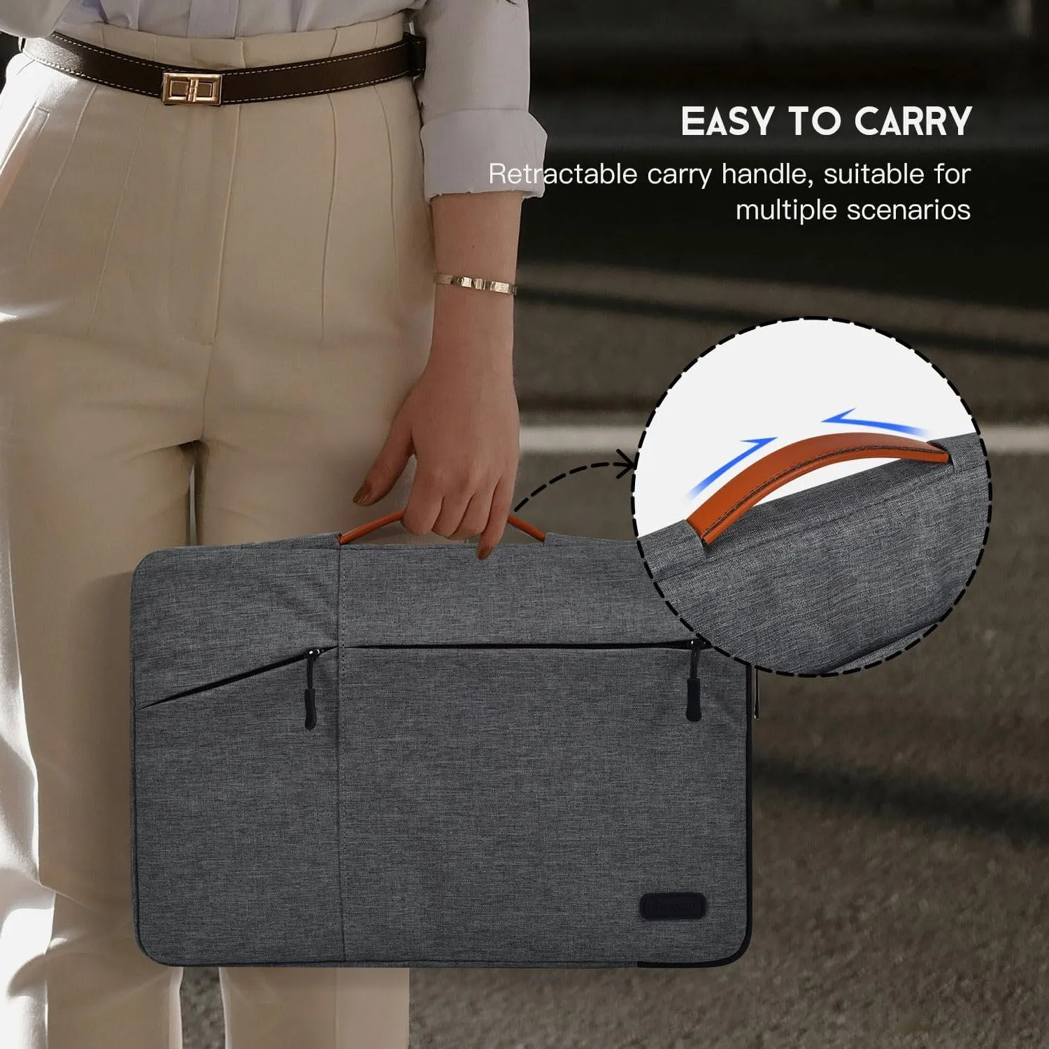 15.6 inch Laptop Case Sleeve for HP Envy x360 / OMEN 15 /Pavilion 15, Acer Aspire 5, Lenovo IdeaPad 15.6, Dell Latitude 15, Inspiron 15, ASUS Vivobook 15 Computer Handle Bag(Space Grey)