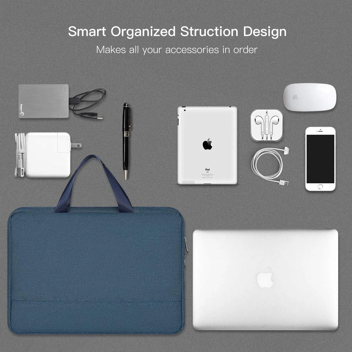17.3 Inch Laptop Bag Men Women Briefcase with Organizer Compatible HP Envy 17 17t/Pavilion 17, Dell Inspiron 17/G3 G7 17.3, Ideapad 330 L340 17.3, Acer Aspire 17.3, ROG MSI GS75 17.3 Case, Blue