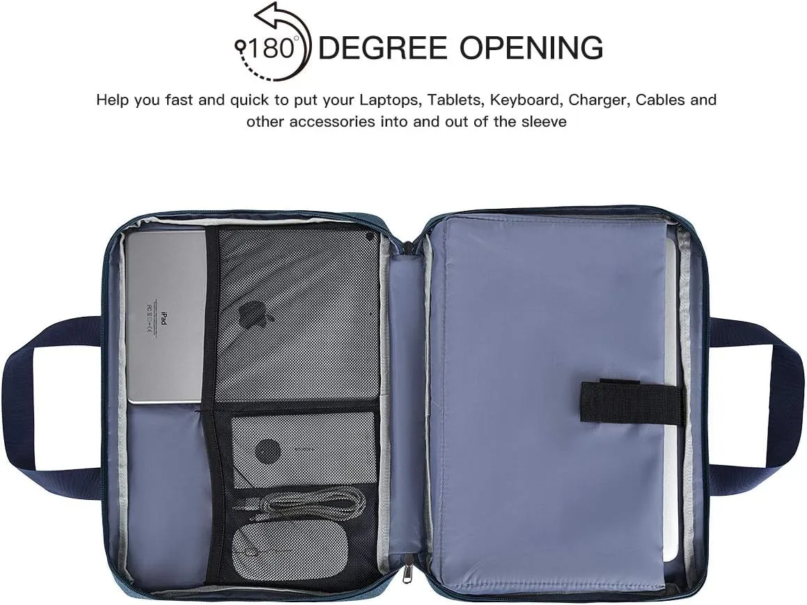 17.3 Inch Laptop Bag Men Women Briefcase with Organizer Compatible HP Envy 17 17t/Pavilion 17, Dell Inspiron 17/G3 G7 17.3, Ideapad 330 L340 17.3, Acer Aspire 17.3, ROG MSI GS75 17.3 Case, Blue