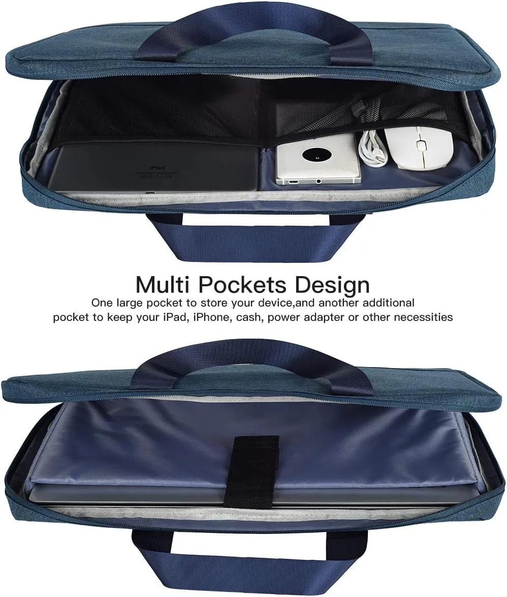17.3 Inch Laptop Bag Men Women Briefcase with Organizer Compatible HP Envy 17 17t/Pavilion 17, Dell Inspiron 17/G3 G7 17.3, Ideapad 330 L340 17.3, Acer Aspire 17.3, ROG MSI GS75 17.3 Case, Blue