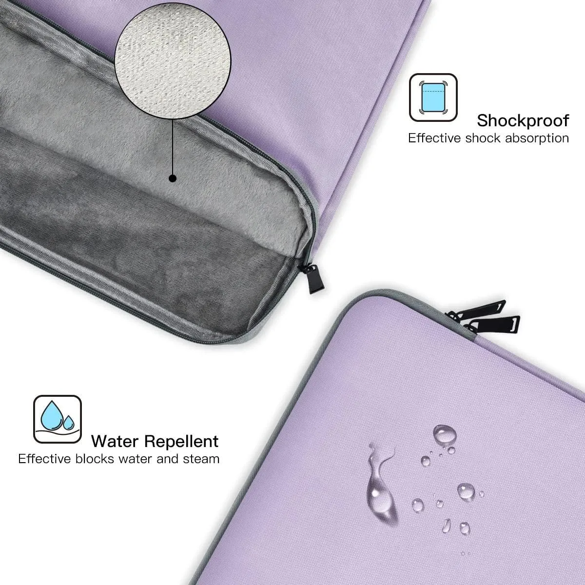17.3 Inch Laptop Sleeve, 17 Inch Laptop Case for HP Pavilion/HP Envy x360/ASUS TUF Gaming/Dell Inspiron/Lenovo Ideapad/LG Gram/Acer Chromebook 317 Carrying Bag for Women, Purple