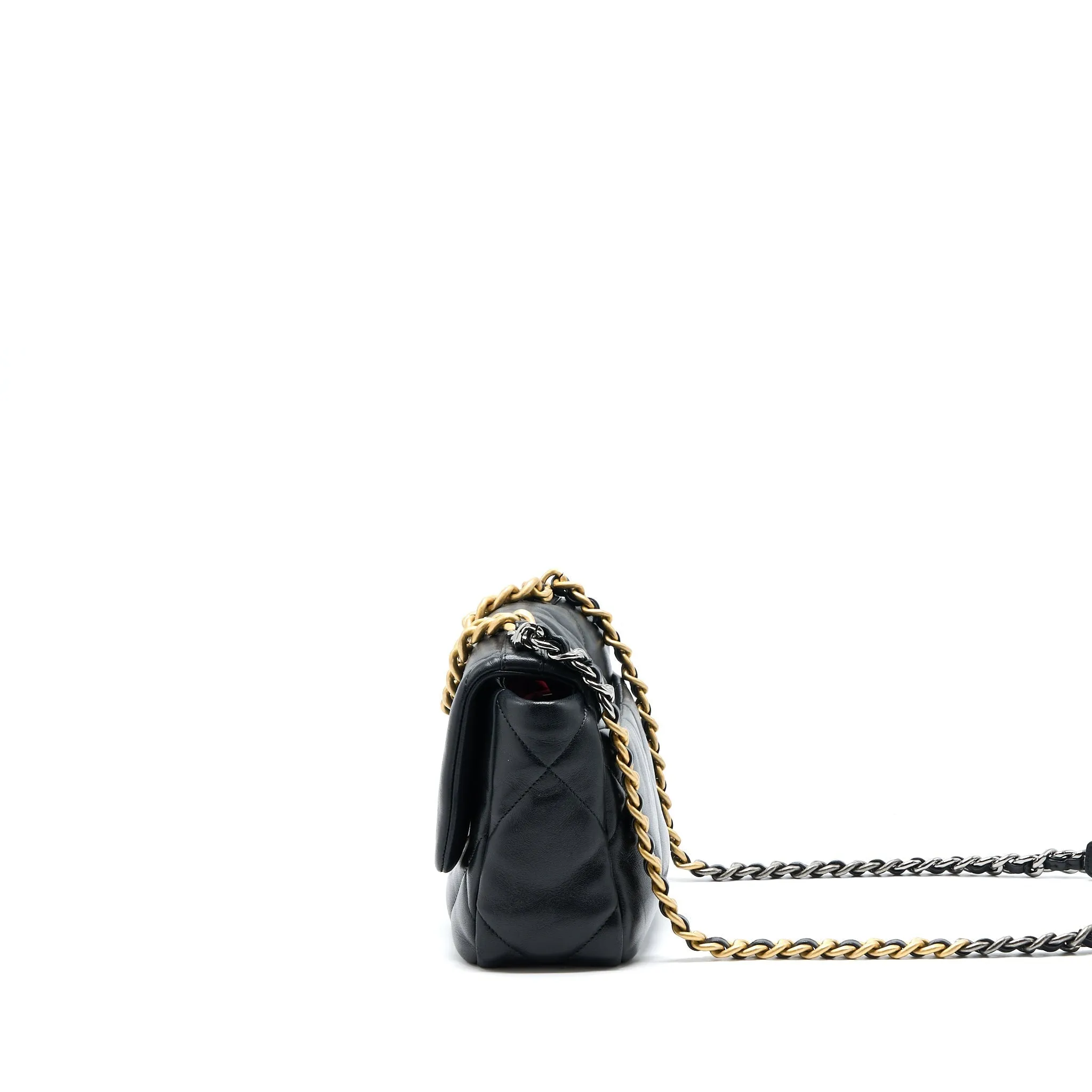 19 Hardware Black Safe transactions Small Bag Multicolour Excellent Lambskin Chanel