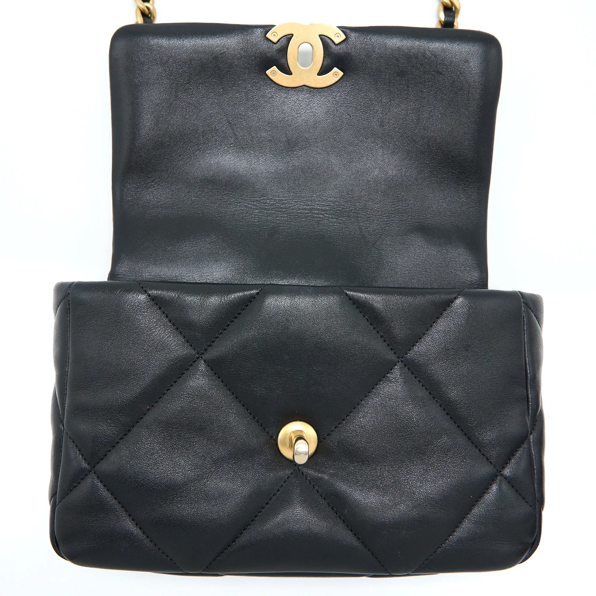19 Hardware Black Safe transactions Small Bag Multicolour Excellent Lambskin Chanel