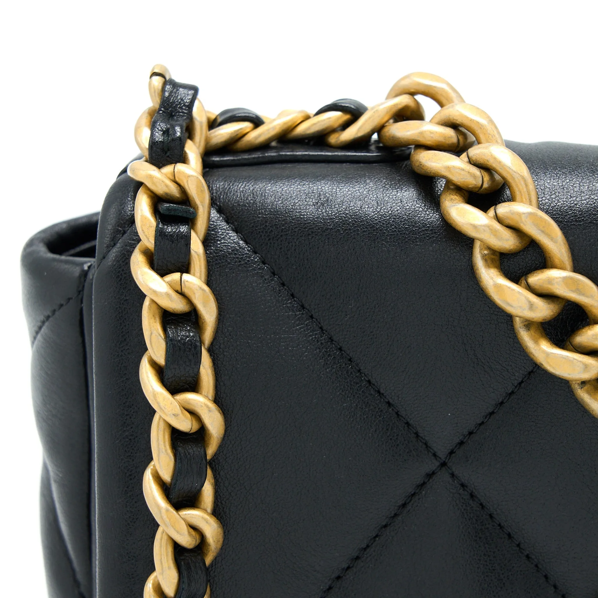 19 Hardware Black Safe transactions Small Bag Multicolour Excellent Lambskin Chanel