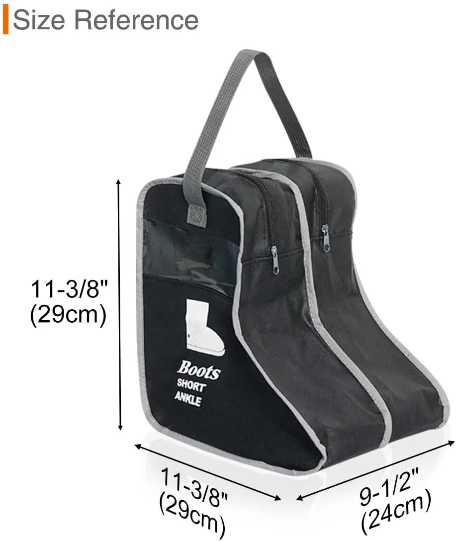 2 Pack Portable Boots Storage Bag, Black Shoe Bags for Storage and Travel Dust Proof Travel Shoe Bags for Packing (Medium)