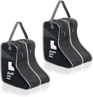 2 Pack Portable Boots Storage Bag, Black Shoe Bags for Storage and Travel Dust Proof Travel Shoe Bags for Packing (Medium)