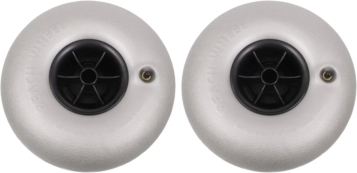 2 PC Beach Balloon Wheels, 10" Replacement Sand Tires, Cart Tires for Kayak Dolly Canoe Boat Buggy Carrie, PVC Beach Inflatable Wheel Tires Replacement, Maximum Load Capacity 88.18 Pounds