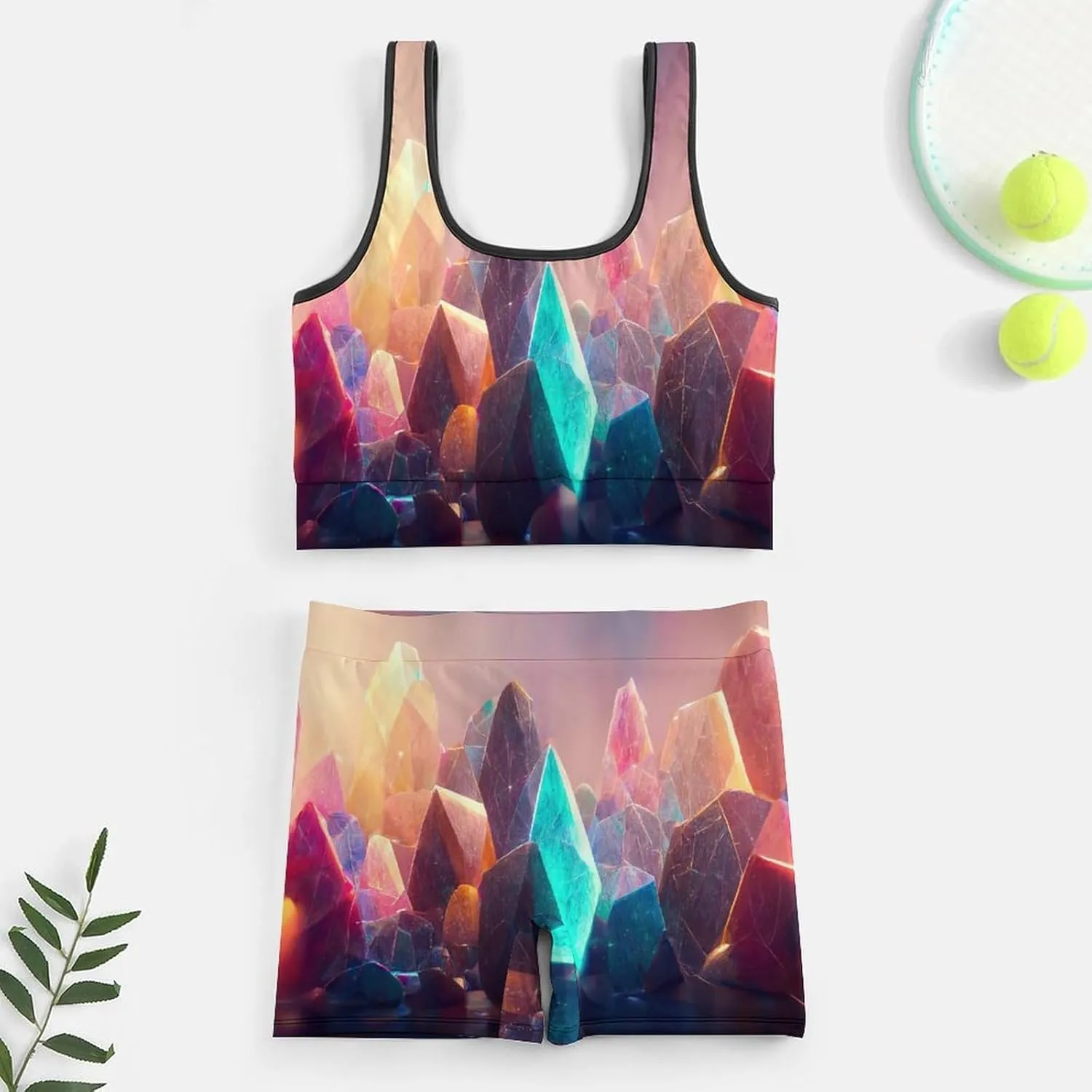2 Piece Yoga Sets for Women Sleeveless Crop Tops And High Waist Booty Shorts Gym Workout Outfits