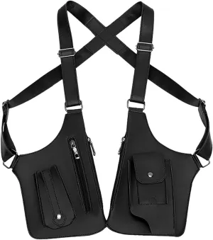 2025 New Double Shoulder Armpit Bag – Anti-Theft Underarm Leisure Backpack with Multi-Pocket & Hidden Strap Wallet (Black)