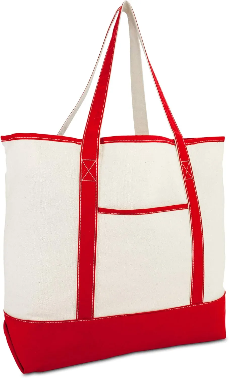 22" Open Top Heavy Duty Deluxe Tote Bag with Outer Pocket
