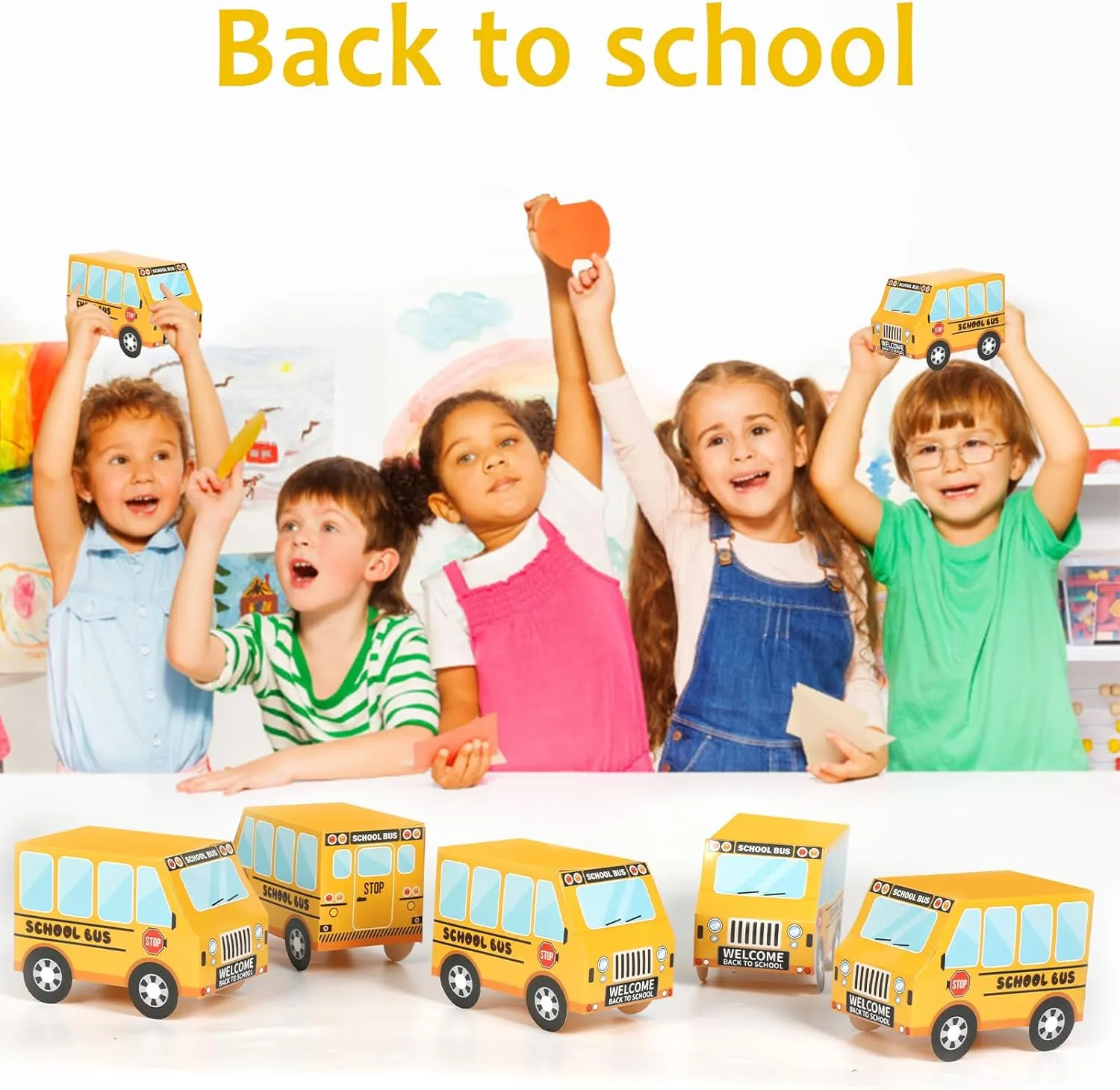 24 PCS School Bus Party Treat Boxes School Bus Decorations Back to School Party Favor Boxes First Day of Yellow School Bus Candy Box for Kids Birthday Gift Welcome Back to School Classroom Party Decor