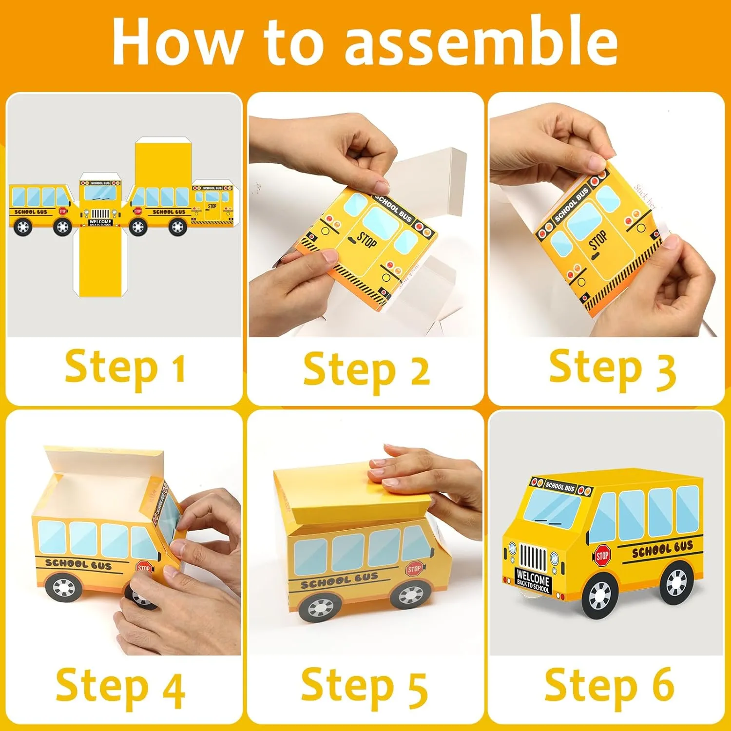 24 PCS School Bus Party Treat Boxes School Bus Decorations Back to School Party Favor Boxes First Day of Yellow School Bus Candy Box for Kids Birthday Gift Welcome Back to School Classroom Party Decor