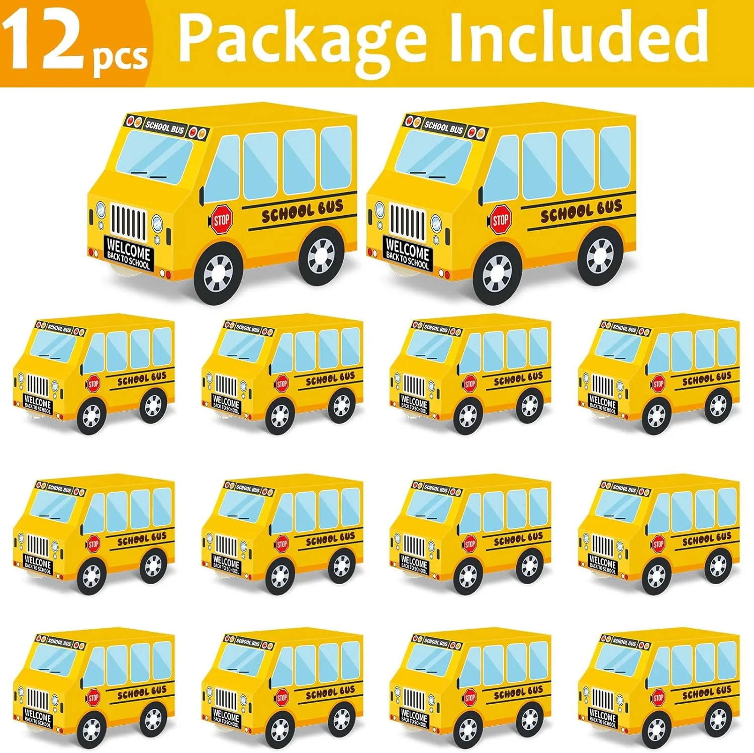 24 PCS School Bus Party Treat Boxes School Bus Decorations Back to School Party Favor Boxes First Day of Yellow School Bus Candy Box for Kids Birthday Gift Welcome Back to School Classroom Party Decor