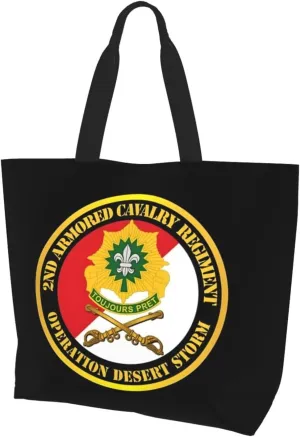 2nd Armored Cavalry Regiment Unit Women'S Large Capacity Shoulder Shopping Bag, Reusable Handbag, Gift Bag