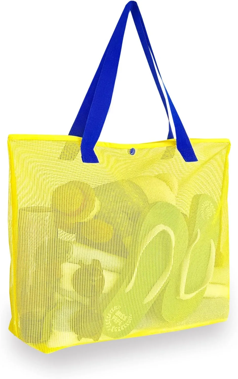 2Pack Large lightweight Simple Mesh Beach Tote Bag With snap Button Reusable Pool Bag for Outdoor Travel Shopping Gym