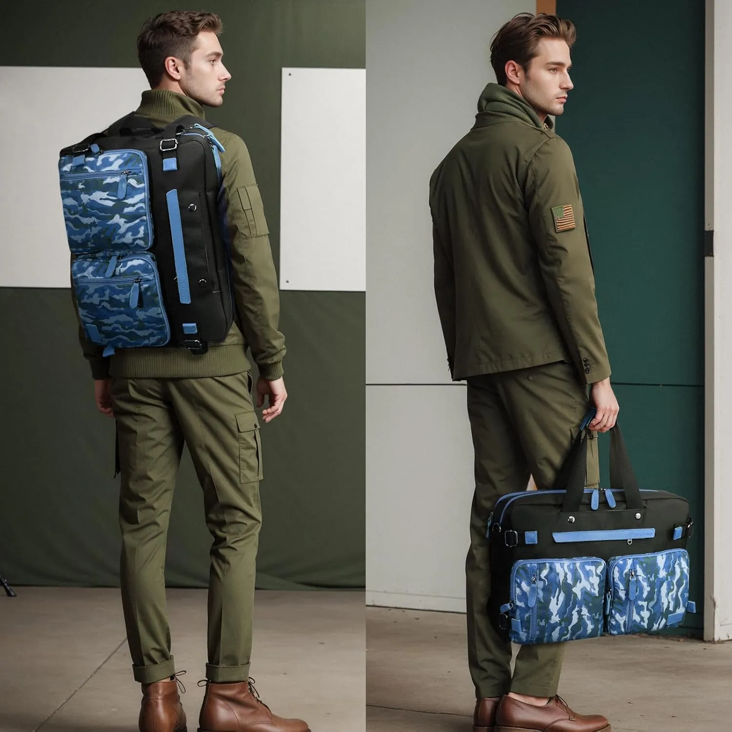 3 in 1 Computer Bag for Men, 17.3 Inch Laptop Backpack, Work Briefcase, Titan Sea