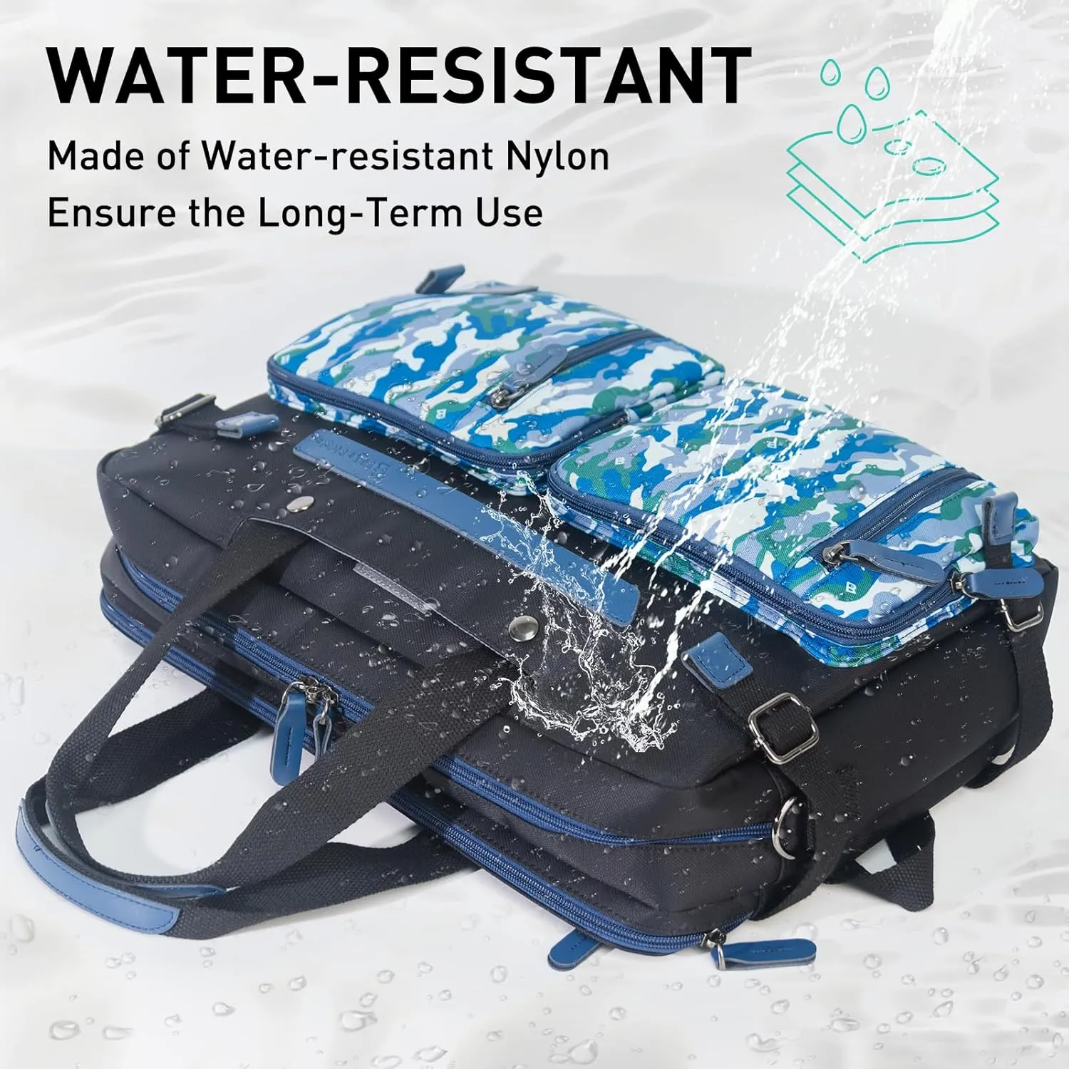 3 in 1 Computer Bag for Men, 17.3 Inch Laptop Backpack, Work Briefcase, Titan Sea