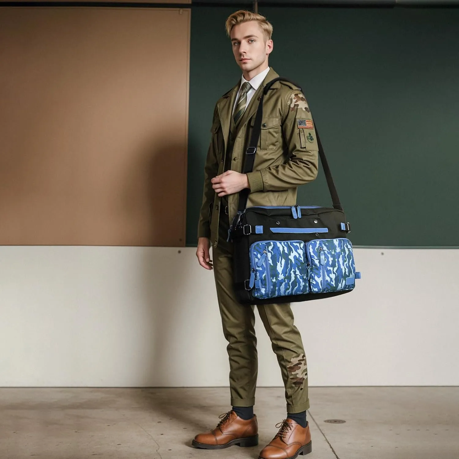 3 in 1 Computer Bag for Men, 17.3 Inch Laptop Backpack, Work Briefcase, Titan Sea