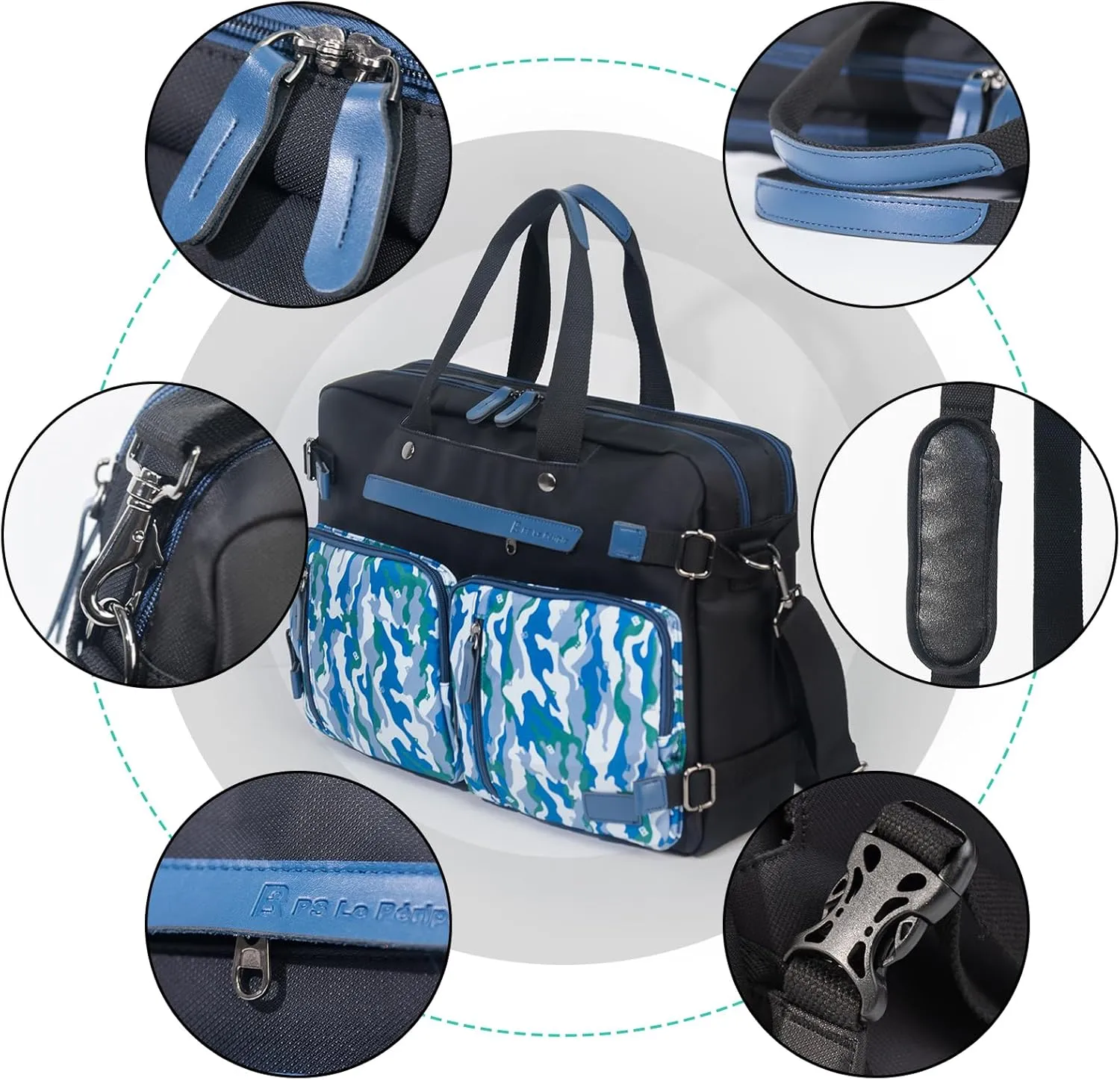 3 in 1 Computer Bag for Men, 17.3 Inch Laptop Backpack, Work Briefcase, Titan Sea