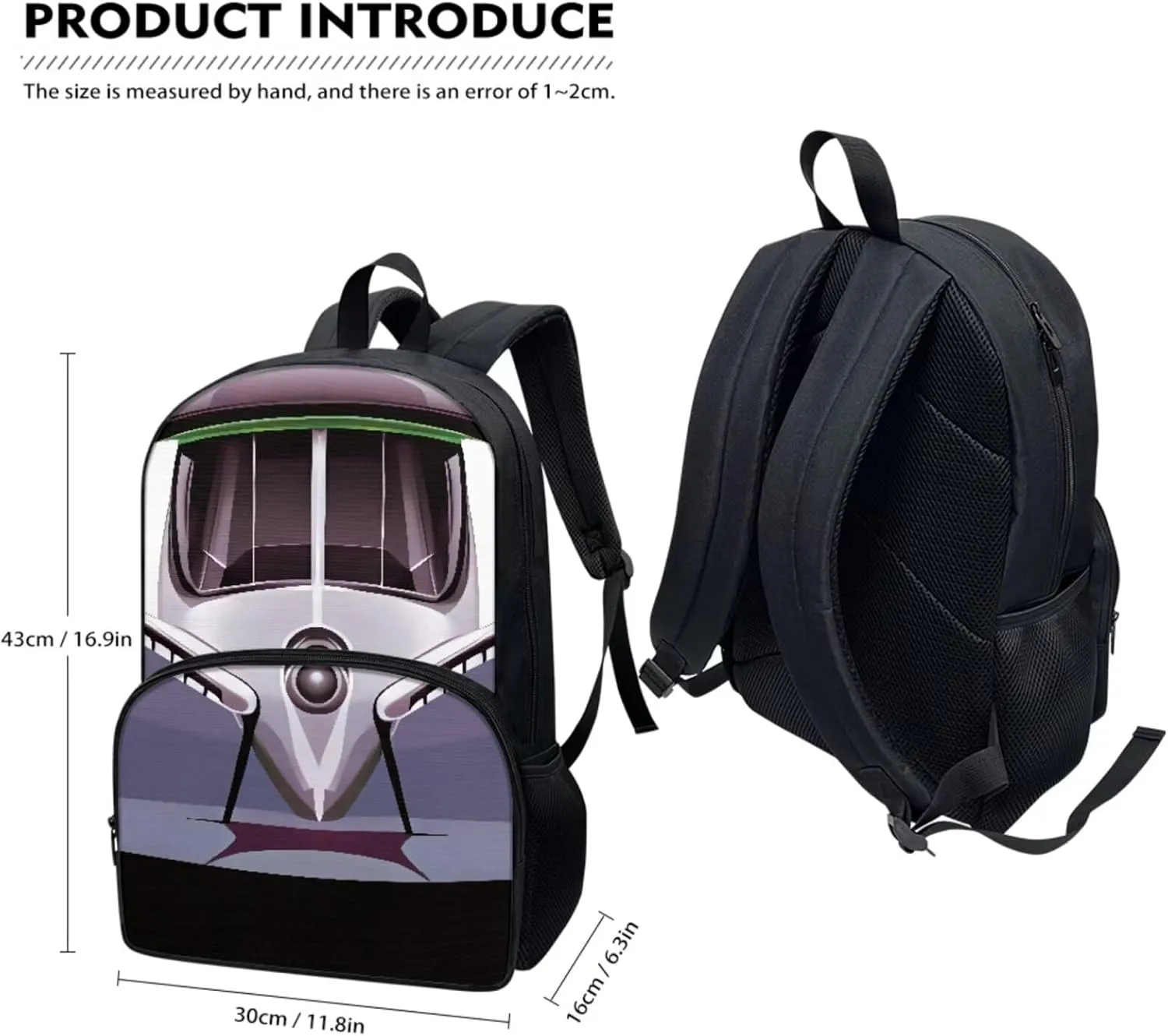 3 Piece Toddler Kindergarten Elementary Car Print Backpack School Bookbag Set with Zipper Pockets Kids Lunch Tote Bag Handbags Pencil Case
