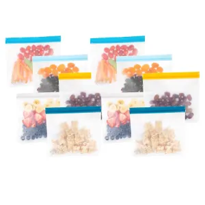 32 oz Trendy Ziplock Bags Reusable 10-Pack: Keeper Shockproof