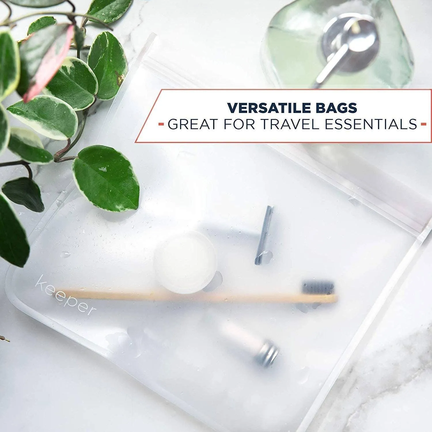 32 oz Trendy Ziplock Bags Reusable 10-Pack: Keeper Shockproof