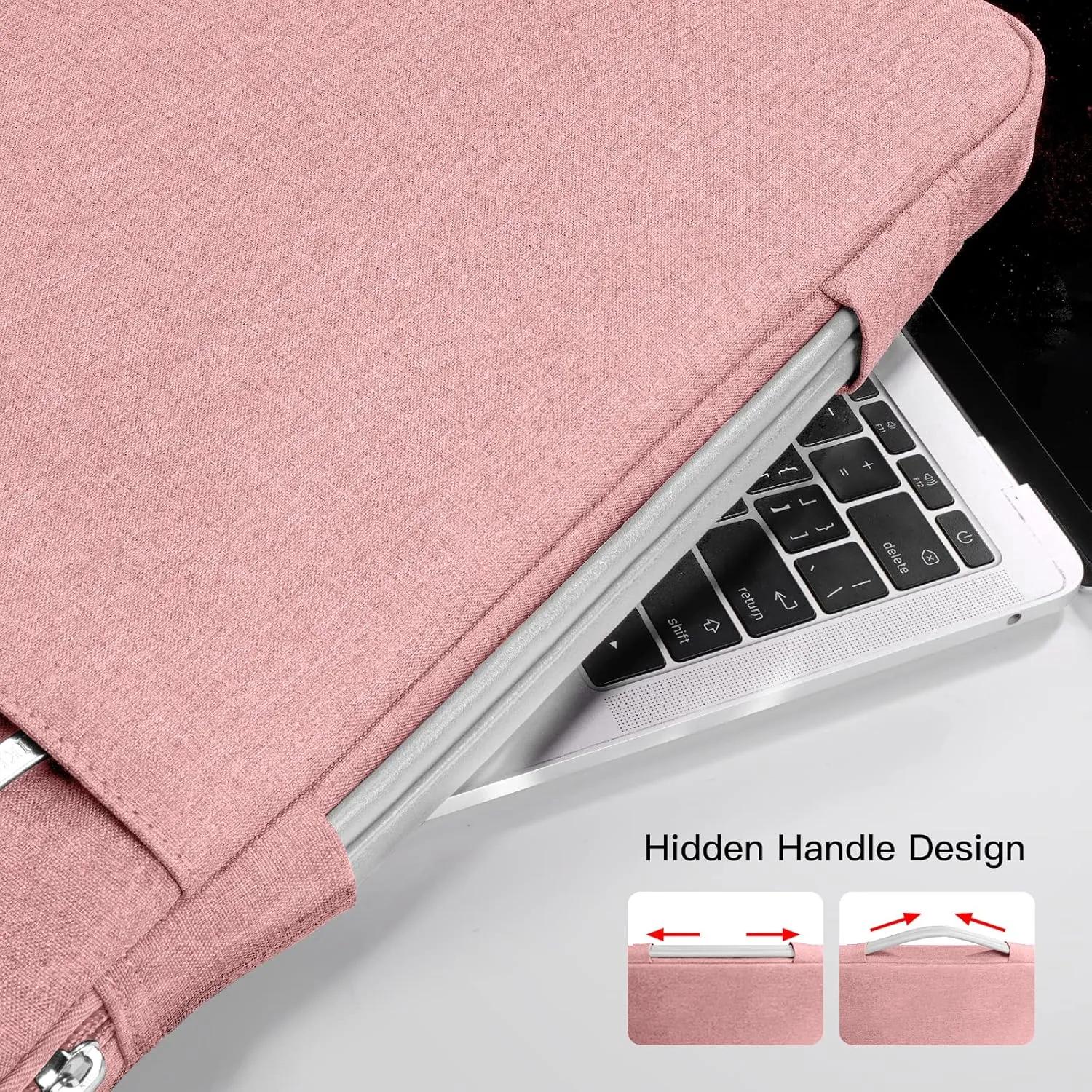 360° Protective Laptop Sleeve Bag 15.6-16.1 inch Splash-Proof Laptop Bag Sleeve Compatible with MacBook/HP/Dell/Lenovo/Asus Notebook, Suit for Travel/Business/College/Men/Women, Pink